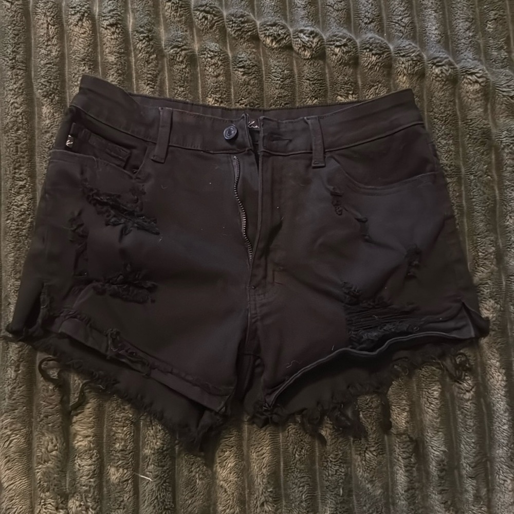 Kancan black distressed denim shorts 9/28
